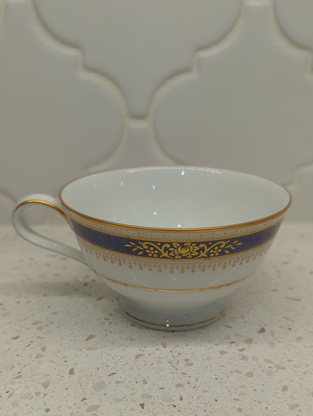 Noritake White Porcelain Teacup with Gold Trim 2 Teacups